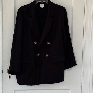 a new day Black Double-Breasted Oversized Long Women’s Blazer, size L